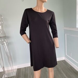 Black A line 3/4 Sleeve Under Dress